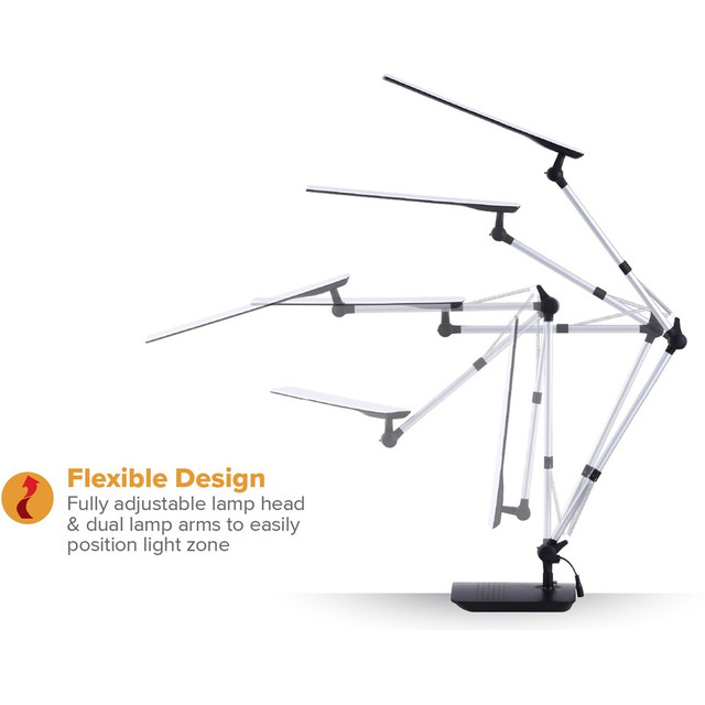 Amax Inc Bostitch VLED1509 Bostitch Dual Swing Arm Desk Lamp, Black