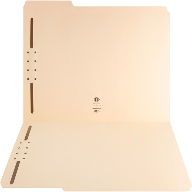 Business Source 17213 Business Source 1/3 Tab Cut Letter Recycled Fastener Folder