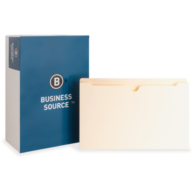 Business Source 65802 Business Source Straight Tab Cut Legal Recycled File Pocket