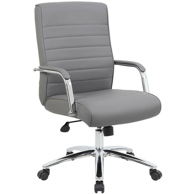 Norstar Office Products Inc Boss B696CRB-GY Boss Modern Executive Conference Chair-Ribbed Grey Norstar Office Products Inc Boss B696CRB-GY Boss Modern Executive Conference Chair-Ribbed Grey