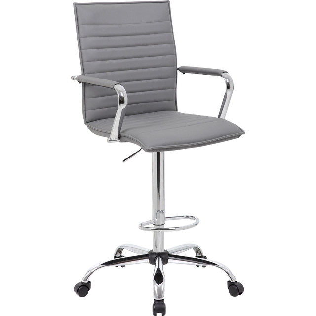 Norstar Office Products Inc Boss B16533C-GY Boss Ribbed Design Drafting Stool