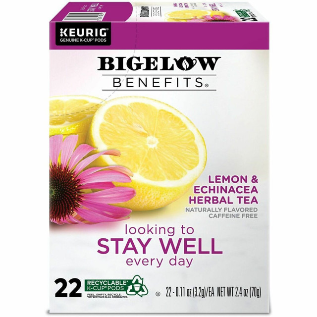 Bigelow Tea Company Bigelow 2025 Bigelow® Stay Well Lemon & Echinacea Herbal Tea K-Cup Bigelow Tea Company Bigelow 2025 Bigelow® Stay Well Lemon & Echinacea Herbal Tea K-Cup