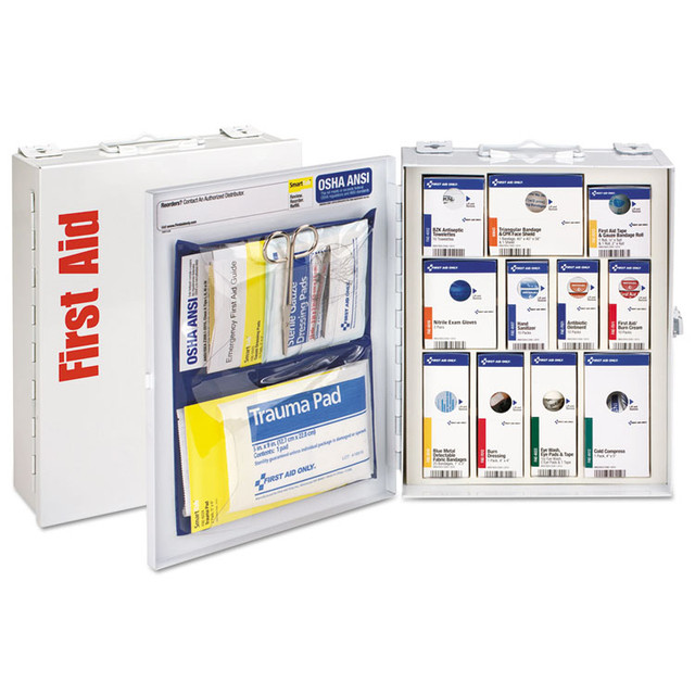 FIRST AID ONLY, INC. 90658021 SmartCompliance Food Service Cabinet Without Medication, 25 People, 94 Pieces, Metal Case