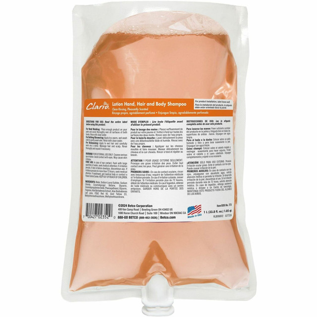 Betco Corporation Betco 7732900 Betco Lotion Hair & Body Shampoo