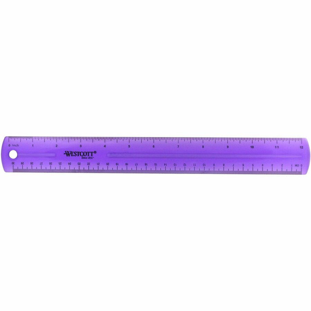 Acme United Corporation Westcott 12975 Westcott Transparent Jeweltone 12" Plastic Ruler