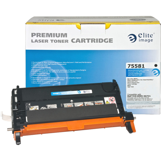 Elite Image 75581 Elite Image Remanufactured High Yield Laser Toner Cartridge - Alternative for Dell 310-8395 - Black - 1 Each