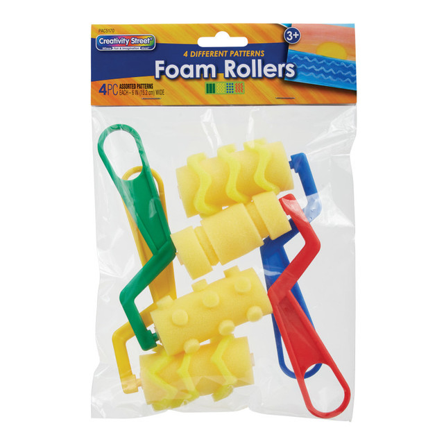 DIXON TICONDEROGA CO Creativity Street® Foam Rollers, 4 Patterns, Pack of 4 DIXON TICONDEROGA CO Creativity Street® Foam Rollers, 4 Patterns, Pack of 4