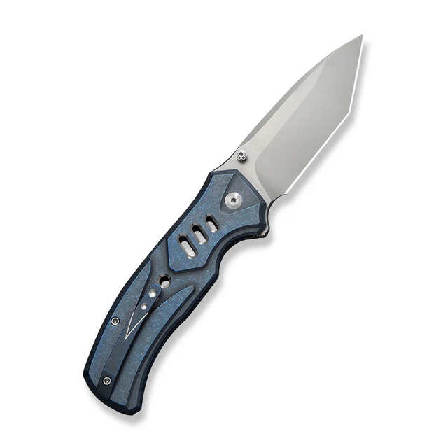 We Knife WE24094-4 WEKNIFE Zentron Flipper & Thumb Stud & Button Lock Knife Blue Titanium Handle We Knife WE24094-4 WEKNIFE Zentron Flipper & Thumb Stud & Button Lock Knife Blue Titanium Handle