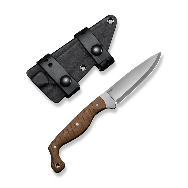 CIVIVI Knives C23078-2 CIVIVI MDRN Hunter Fixed Blade Knife Brown G10 Handle (4.12"" Satin Finished Nitro-V Blade) C23078-2, With 1PC Black Kydex Sheath & 2PCS Black Straps CIVIVI Knives C23078-2 CIVIVI MDRN Hunter Fixed Blade Knife Brown G10 Handle (4.12"" Satin Finished Nitro-V Blade) C23078-2, With 1PC Black Kydex Sheath & 2PCS Black Straps