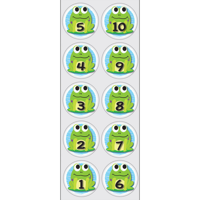 ASHLEY PRODUCTIONS Ashley Productions® The Original Fun Mat™, Sensory Spots™, 6" Numbers 1-10 Frogs Theme, 10 Pieces