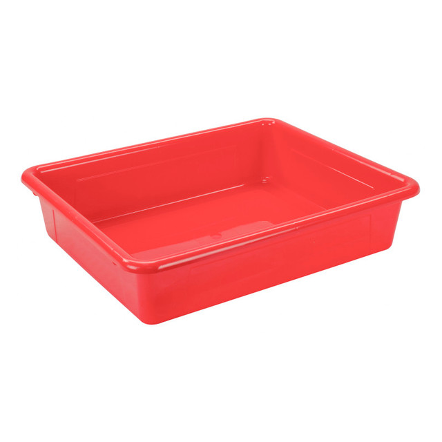 STOREX INDUSTRIES Storex Flat Storage Tray, Red, Pack of 5