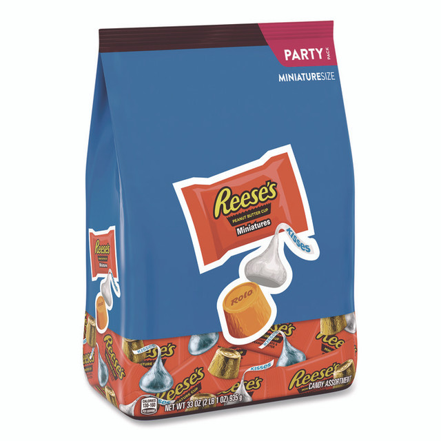 THE HERSHEY COMPANY Hershey®'s HEC40049 Miniatures Variety Party Pack, Assorted Milk Chocolates, 33 oz Bag