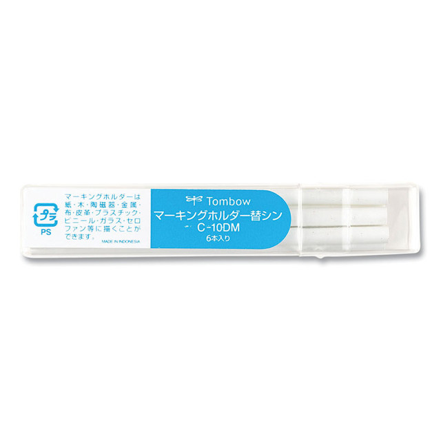 AMERICAN TOMBOW INC. 51539 Mechanical Wax-Based Marking Pencil Refills, 4.4 mm, White, 10/Box