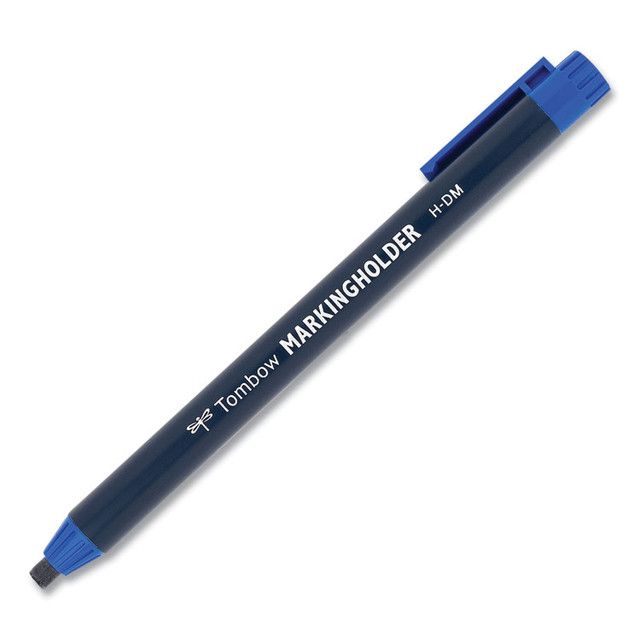 AMERICAN TOMBOW INC. 51536 Wax-Based Marking Pencil, Twist-Advance, 4.4 mm, Blue Marks, Navy Blue Barrel, 10/Box