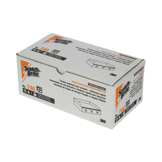 3M/COMMERCIAL TAPE DIV. Scotch-Brite™ 59817 Quick Clean Heavy Duty Griddle Pad 746, 4 x 5.25, 15/Carton