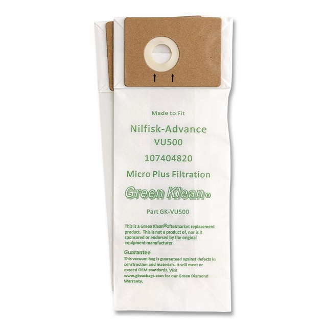 GREEN KLEAN GKVU500 GK-VU500 Replacement Bag, 10 Bags/Pack, 10 Packs/Carton