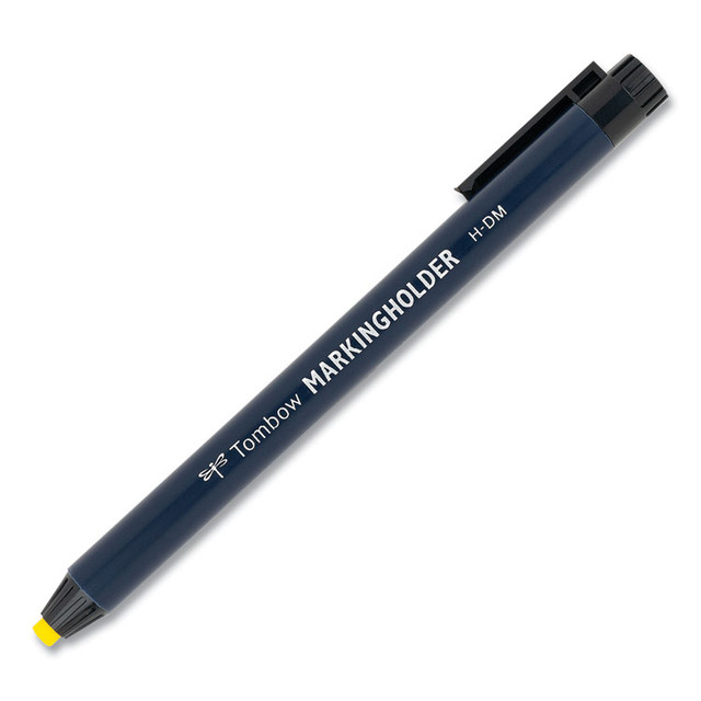 AMERICAN TOMBOW INC. 51534 Wax-Based Marking Pencil, Twist-Advance, 4.4 mm, Yellow Marks, Navy Blue Barrel, 10/Box