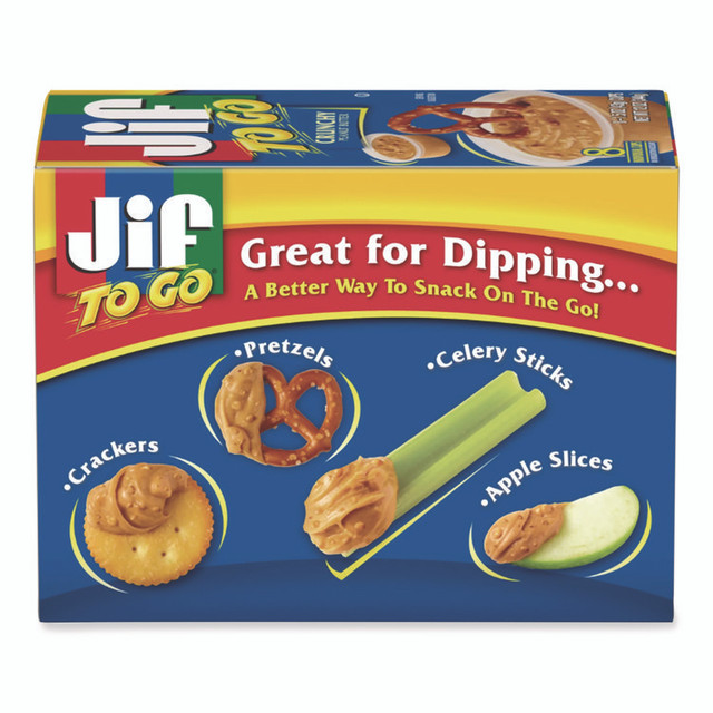 J.M. SMUCKER CO. Jif To Go® 24130 Spreads, Crunchy Peanut Butter, 1.5 oz Cup, 8/Box