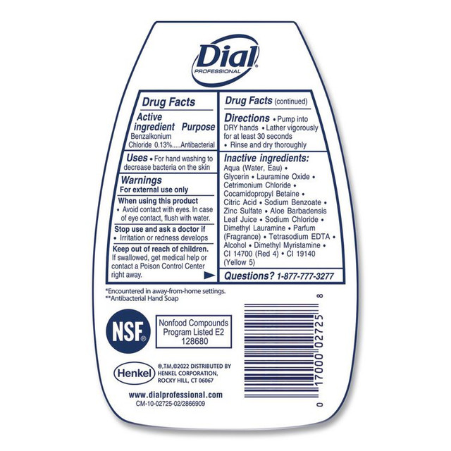 DIAL PROFESSIONAL 02936EA Original Antibacterial Foaming Hand Wash, Original Scent, 7.5 oz