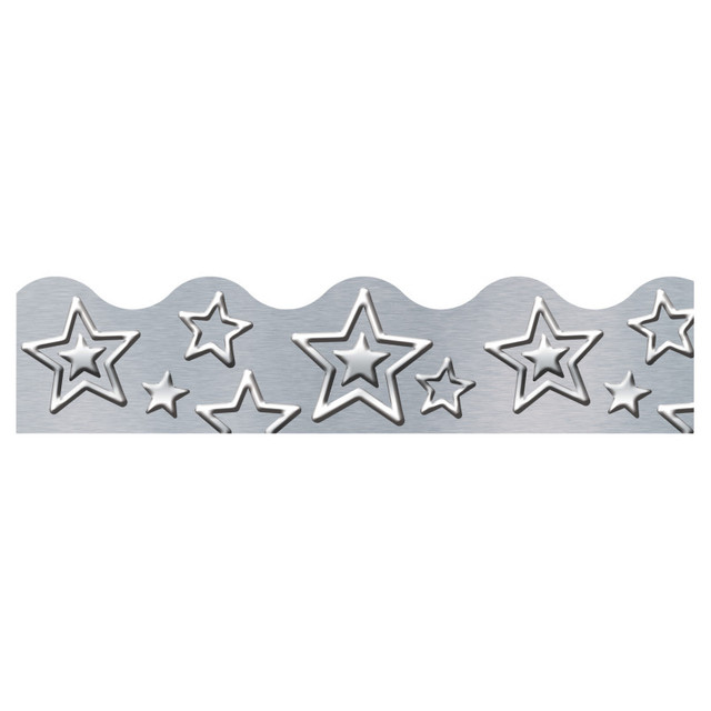 TREND ENTERPRISES INC. TREND I ♥ Metal Silver Stars Terrific Trimmers®, 39'