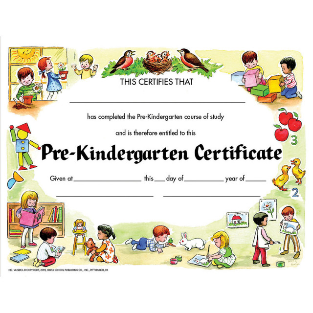 FLIPSIDE Hayes Publishing Pre-Kindergarten Certificate, 8.5" x 11", Pack of 30