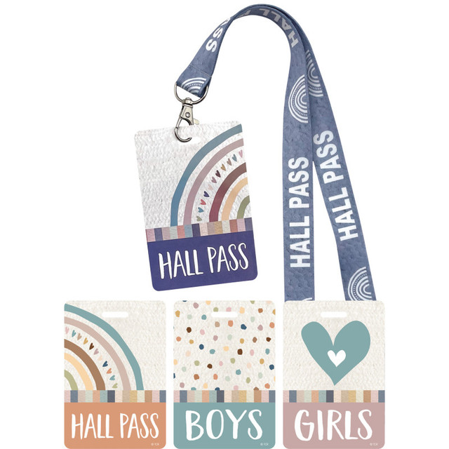 TEACHER CREATED RESOURCES Teacher Created Resources® Everyone is Welcome Hall Pass with Lanyard, Set of 4