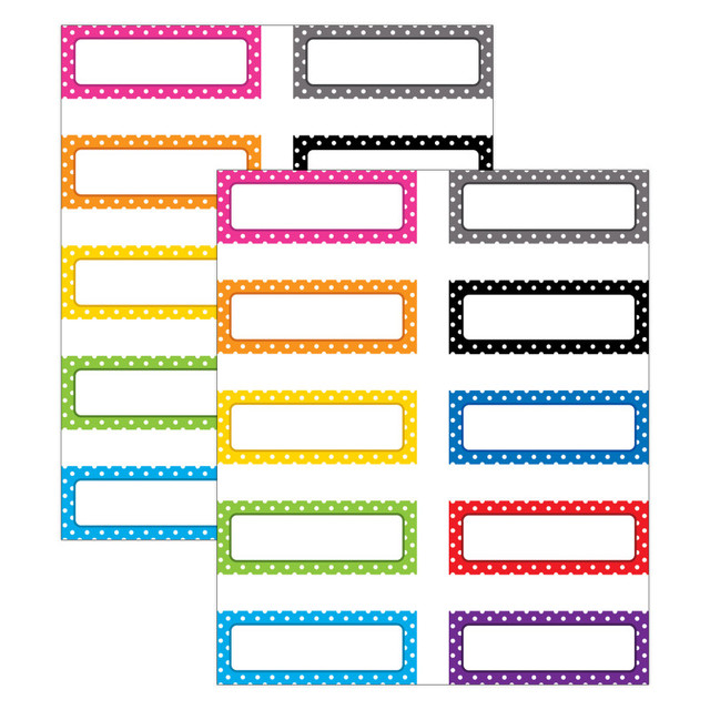TEACHER CREATED RESOURCES Teacher Created Resources® Polka Dots Magnetic Labels, 30 Per Pack, 2 Packs