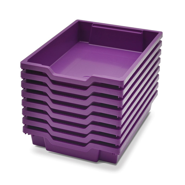 GRATNELLS LLC Gratnells Shallow F1 Tray, Plum Purple, 12.3" x 16.8" x 3", Heavy Duty School, Industrial & Utility Bins, Pack of 8
