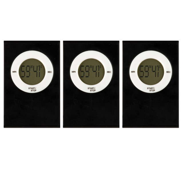 TEACHER CREATED RESOURCES Teacher Created Resources® Magnetic Digital Timer, Black, Pack of 3