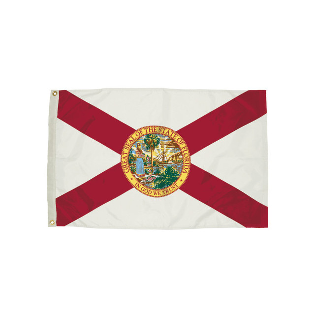 FLAGZONE LLC FlagZone Durawavez Nylon Outdoor Flag with Heading & Grommets, Florida, 3ft x 5ft