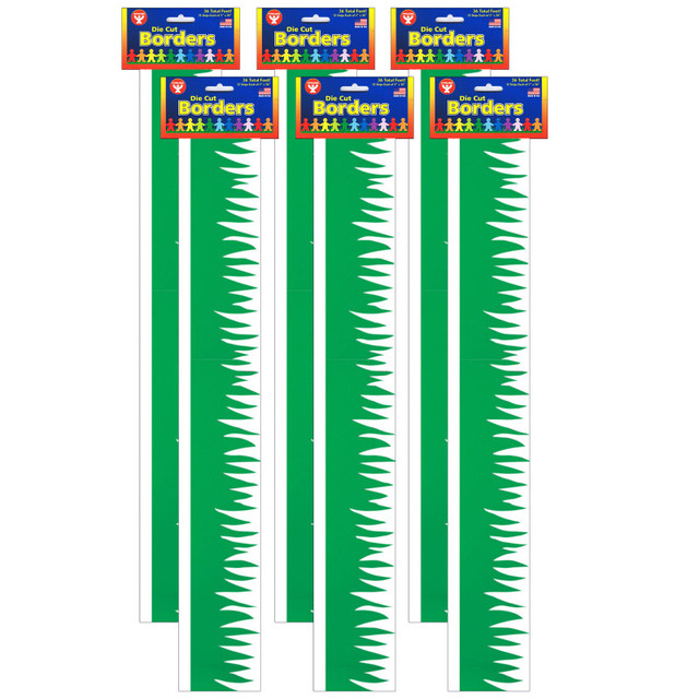 HYGLOSS PRODUCTS INC. Hygloss® Green Grass Border, 36 Feet Per Pack, 6 Packs