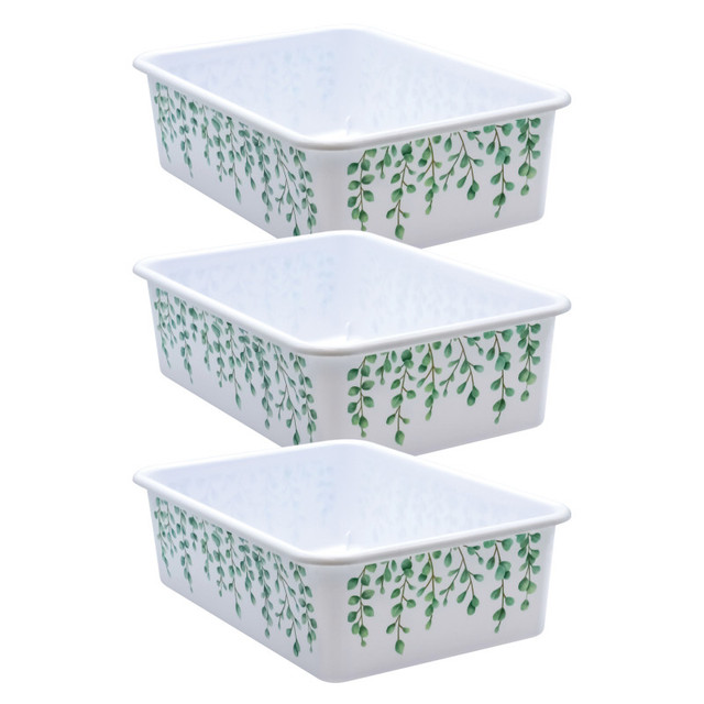 TEACHER CREATED RESOURCES Teacher Created Resources® Eucalyptus Large Plastic Storage Bin, Pack of 3