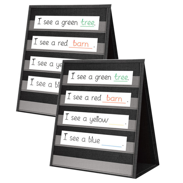 TEACHER CREATED RESOURCES Teacher Created Resources® Black Desktop Pocket Chart, 15-1/2" x 12", Pack of 2