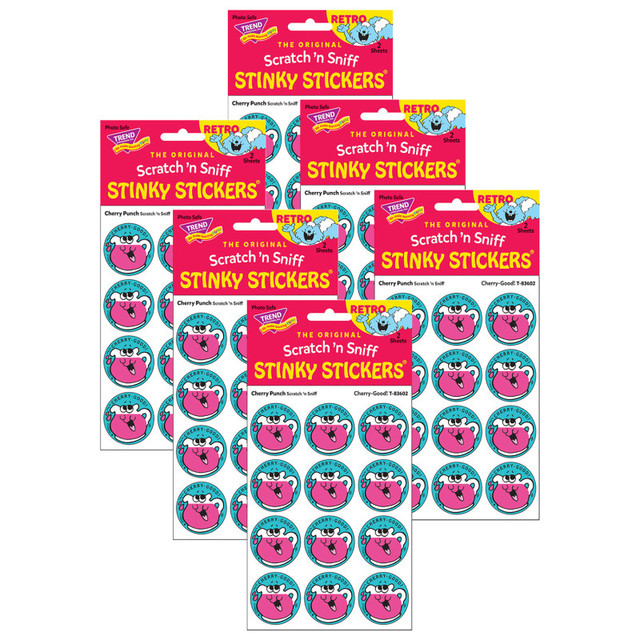 TREND ENTERPRISES INC. TREND Cherry-Good!/Cherry Punch Scented Stickers, 24 Per Pack, 6 Packs