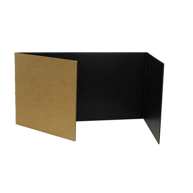 FLIPSIDE Flipside Products Corrugated Study Carrels, Black, 12" x 48", Pack of 24