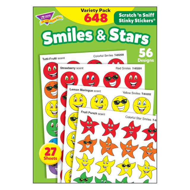TREND ENTERPRISES INC. TREND Smiles & Stars Stinky Stickers® Variety Pack, 648 ct