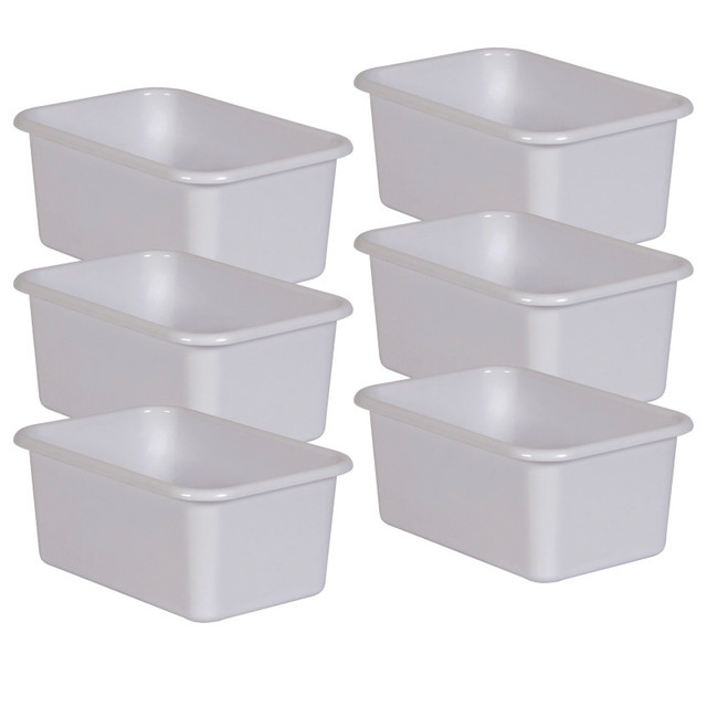 TEACHER CREATED RESOURCES Teacher Created Resources® White Small Plastic Storage Bin, Pack of 6