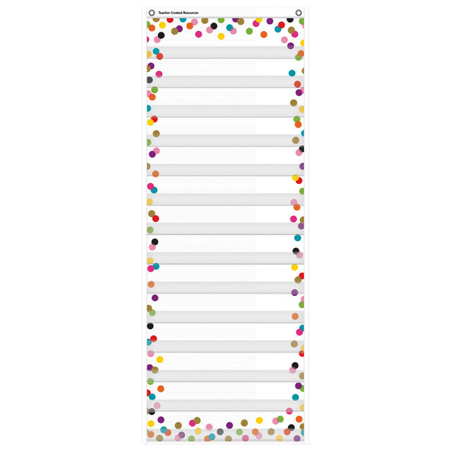 TEACHER CREATED RESOURCES Teacher Created Resources® Confetti 14 Pocket Daily Schedule Pocket Chart, 13" x 34"