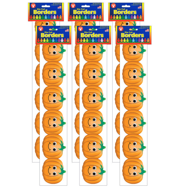 HYGLOSS PRODUCTS INC. Hygloss® Classroom Border - Happy Pumpkins, 36 Feet Per Pack, 6 Packs