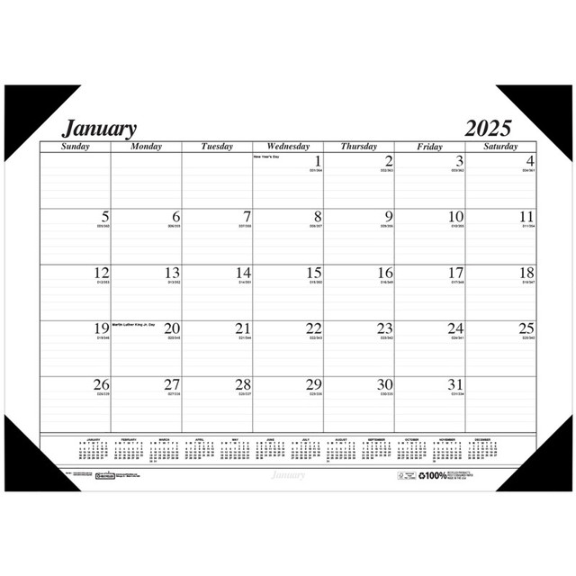 HOUSE OF DOOLITTLE House of Doolittle® Academic Economy Desk Pad, 12 months, January-December