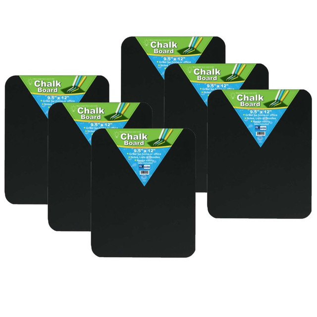 FLIPSIDE Flipside Products Chalkboard, 9.5" x 12", Black, Pack of 6