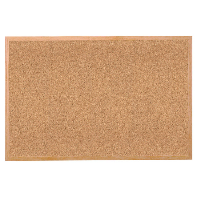 GHENT Ghent® Natural Cork Bulletin Board with Wood Frame, 18"H x 24"W