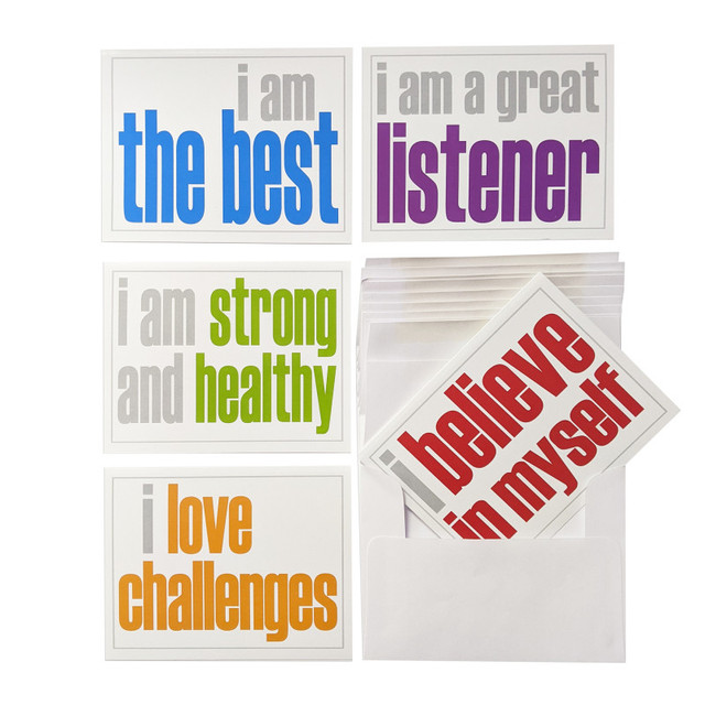 INSPIRED MINDS Inspired Minds Note Cards with Envelope, Positivity Booster Set, 2 Each of 5 Titles, Set of 10