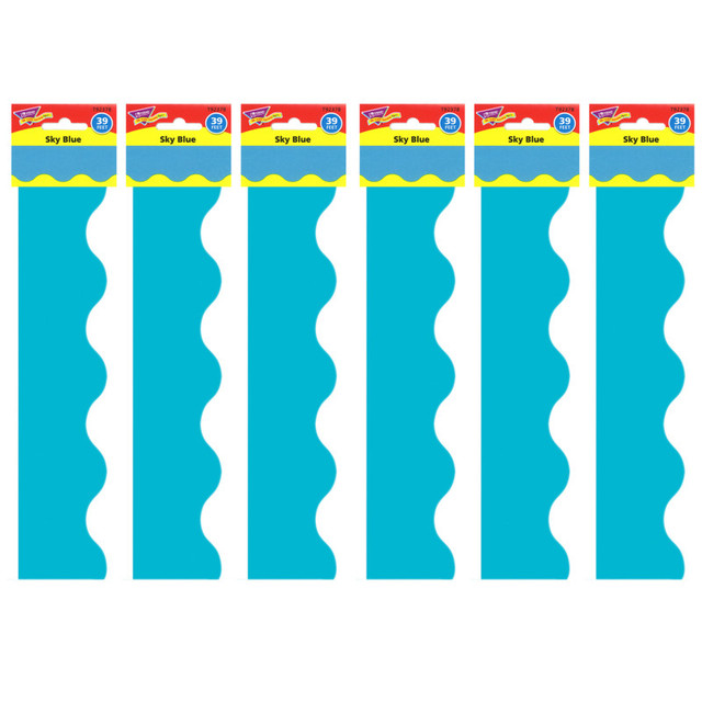 TREND ENTERPRISES INC. TREND Sky Blue Terrific Trimmers®, 39 Feet Per Pack, 6 Packs