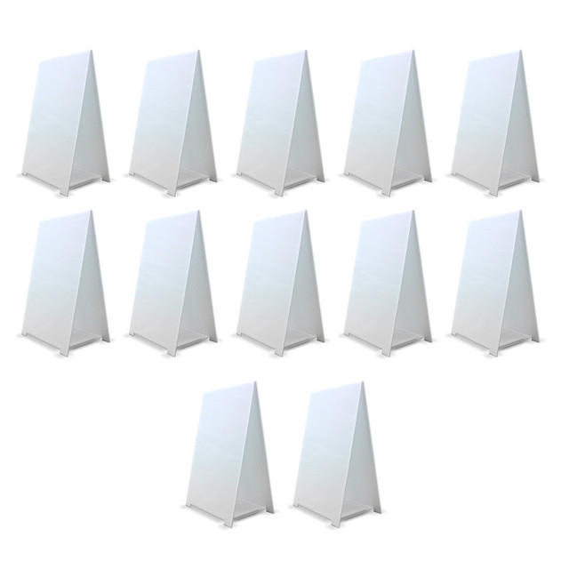 FLIPSIDE Flipside Products Premium Corrugated Plastic Dry Erase Tabletop Marquee Easel, 11" x 17", Pack of 12