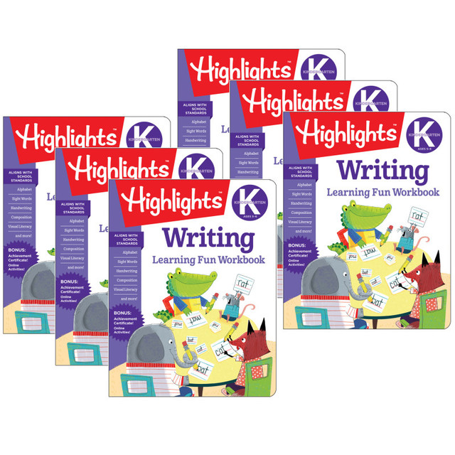 HIGHLIGHTS FOR CHILDREN Highlights™ Learning Fun Workbooks, Kindergarten Writing, Pack of 6