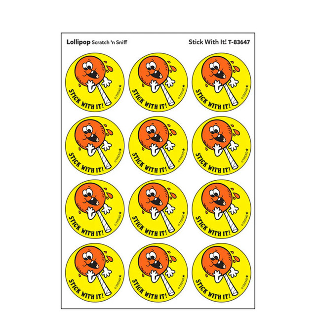 TREND ENTERPRISES INC. TREND Stick With It!/Lollipop scent Retro Scratch 'n Sniff Stinky Stickers®, 24 ct.