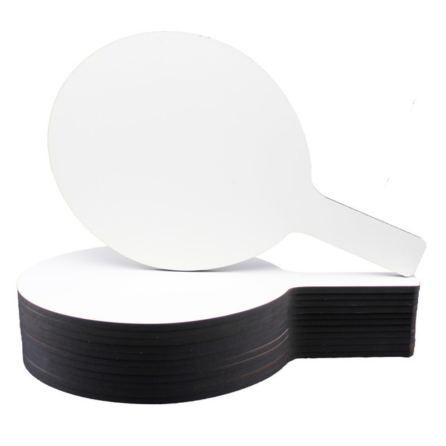 FLIPSIDE Flipside Products Oval Dry Erase Answer Paddles, 7" x 12", Pack of 12