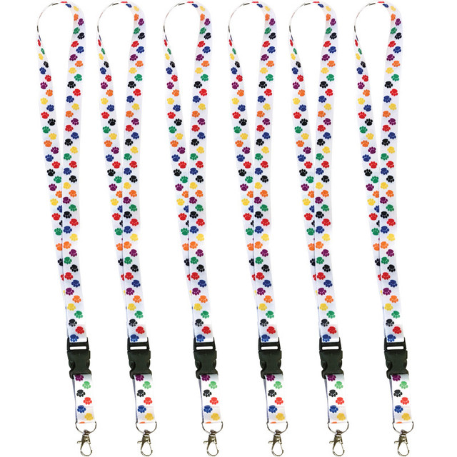 TEACHER CREATED RESOURCES Teacher Created Resources® Colorful Paw Print Lanyard, Pack of 6