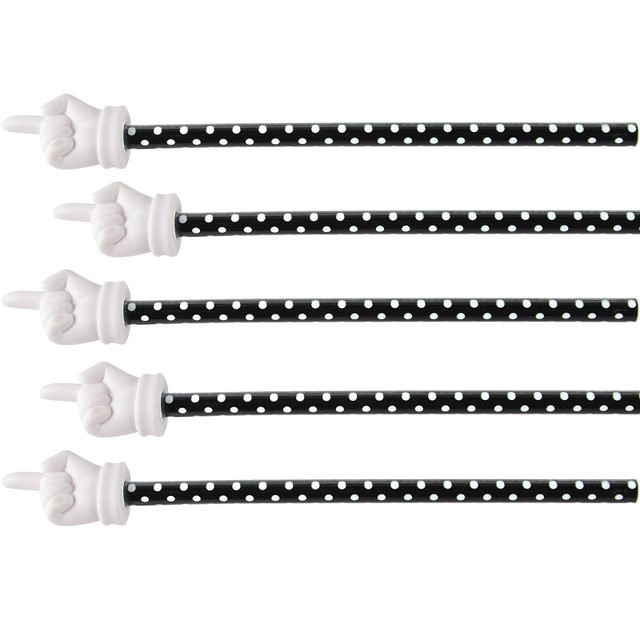 TEACHER CREATED RESOURCES Teacher Created Resources® Black Polka Dots Hand Pointer, Pack of 5